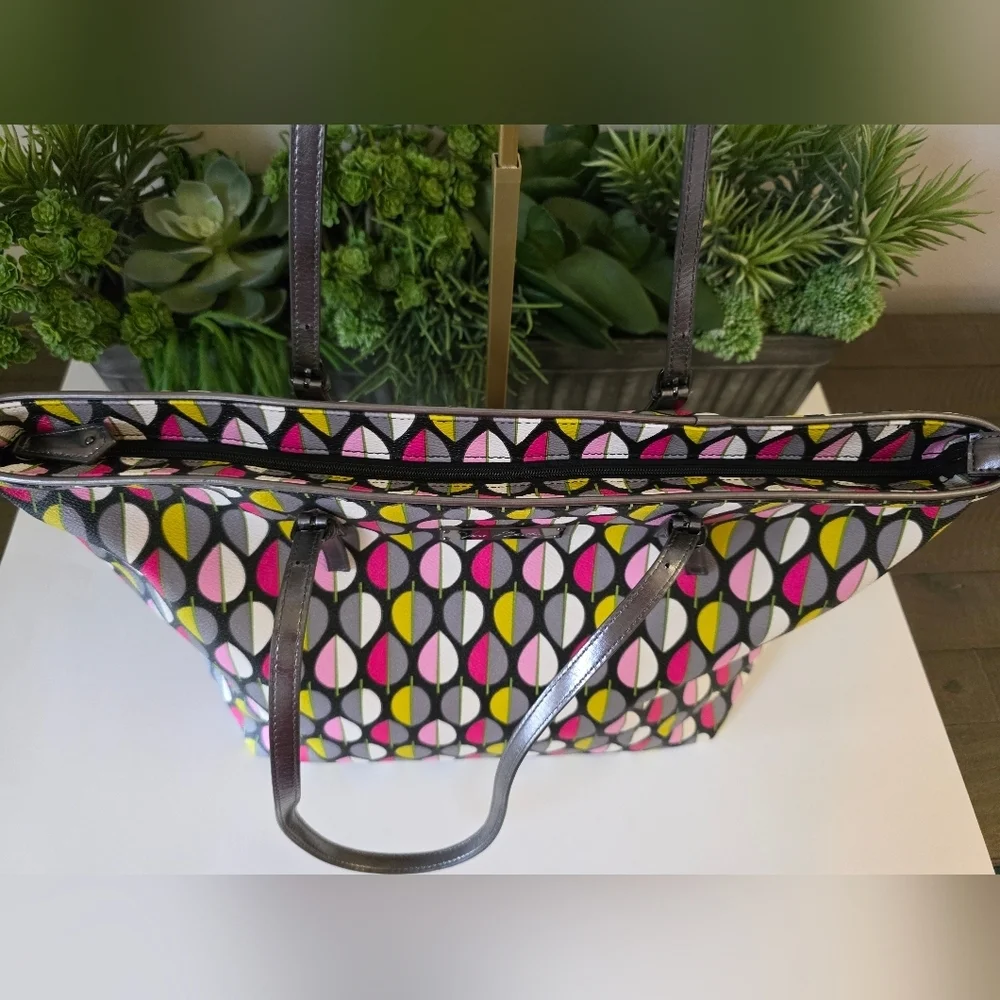 Vera Bradley Retired Large Tote &  Matching Wallet- Moon Drops Pattern